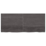 Sophisticated Oak Fusion: Dark Grey Treated Solid Wood Table Top