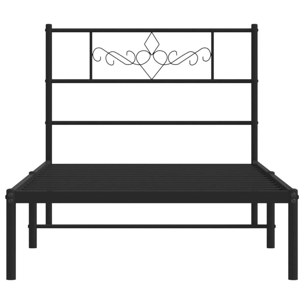 Metal Bed Frame with Headboard and Footboard White - 207×112×90cm