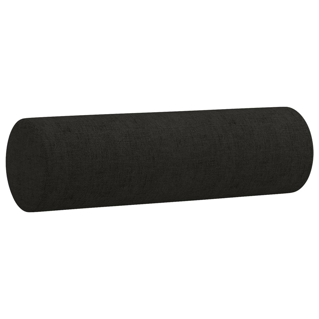 3-Seater Sofa with Throw Pillows Dark Grey Fabric
