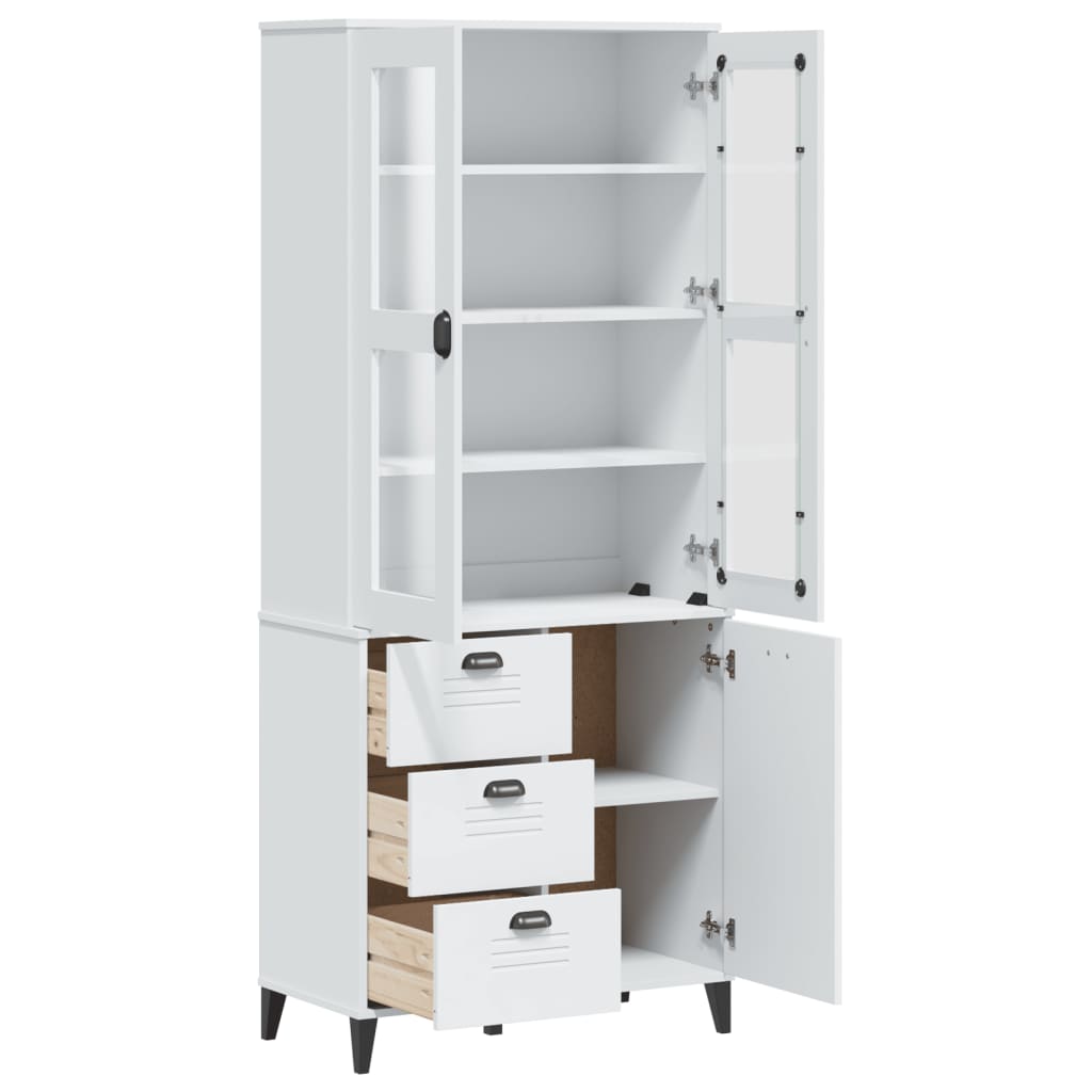 Highboard VIKEN White Solid Wood Pine