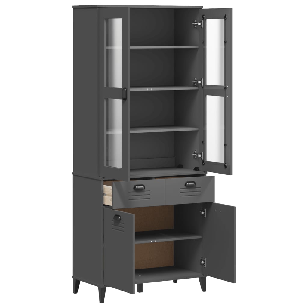 Highboard VIKEN Anthracite Grey Solid Wood Pine