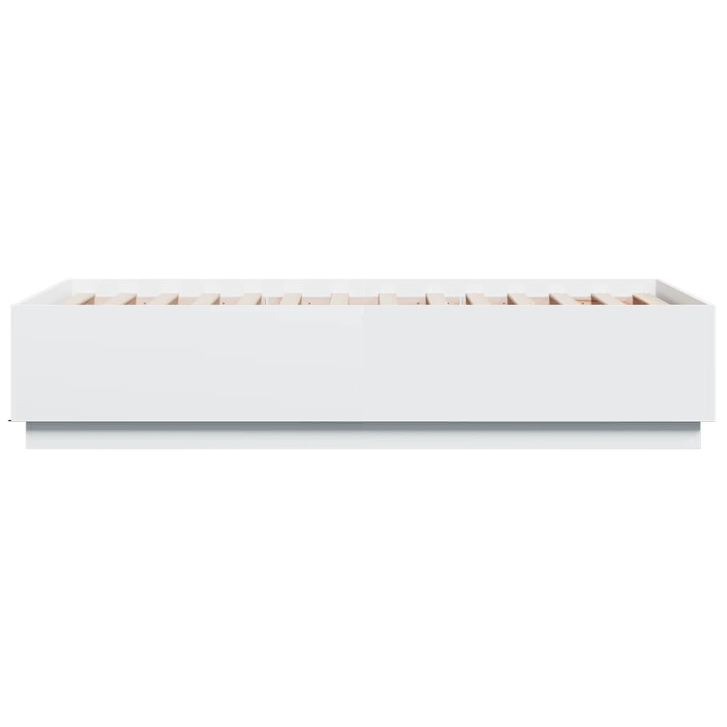 Bed Frame White Engineered Wood Sigle Size