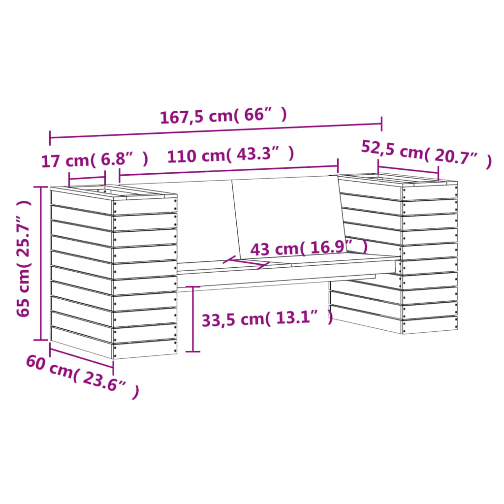 Minimalist Planter Bench 167.5x60x65 cm Outdoor Retreat Essentials