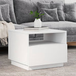Coffee Table with LED Lights-White