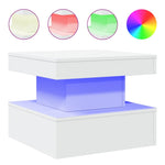 Coffee Table with LED Lights (White)