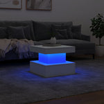 Coffee Table with LED Lights (White)