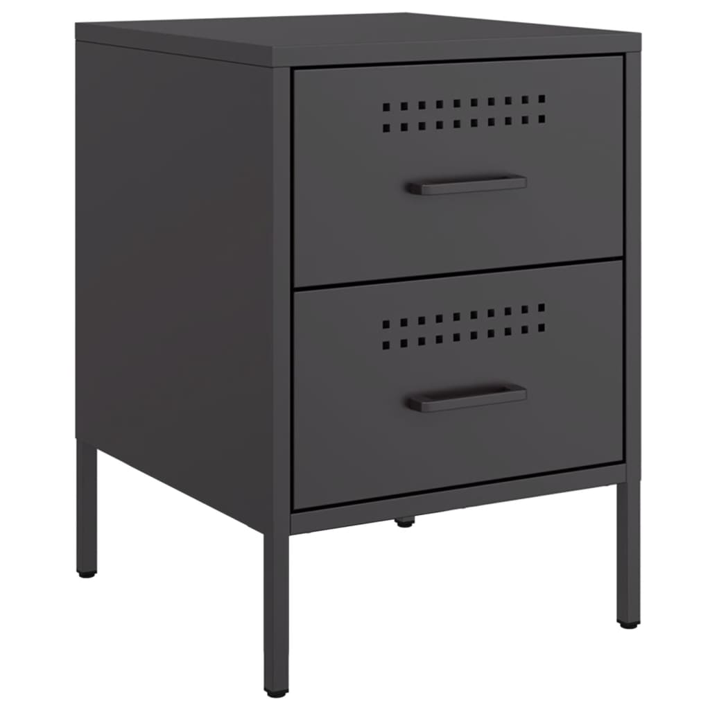 Bedside Cabinets 2 pcs Black Steel