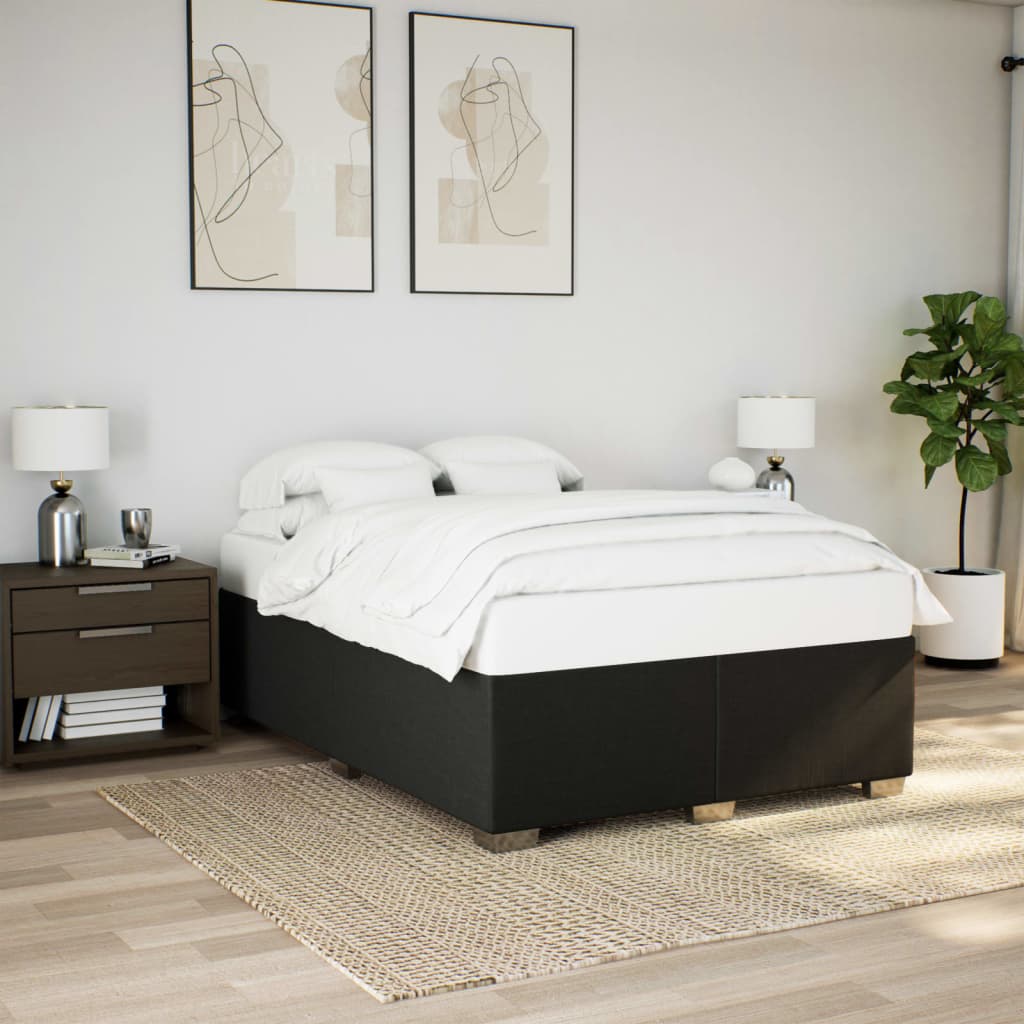 Box Spring Bed with Mattress Dark Grey Queen Fabric - 203×153×46cm