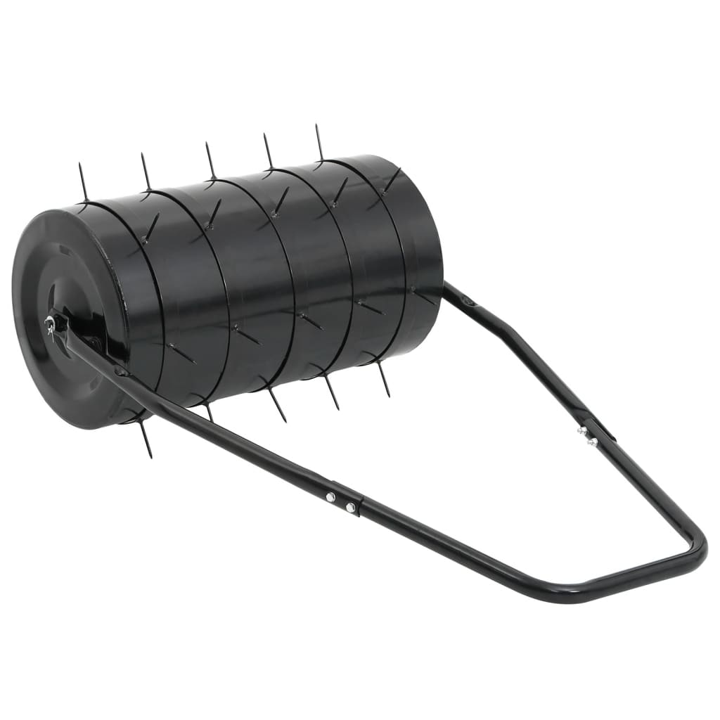 Garden Lawn Roller with Aerator Clamps- Black