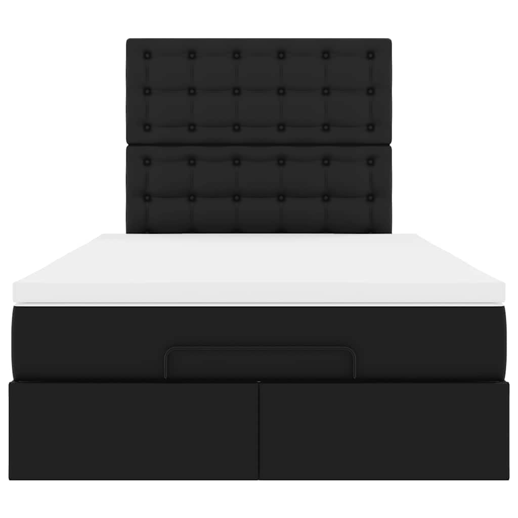 Ottoman Bed with Mattress Black - King Single