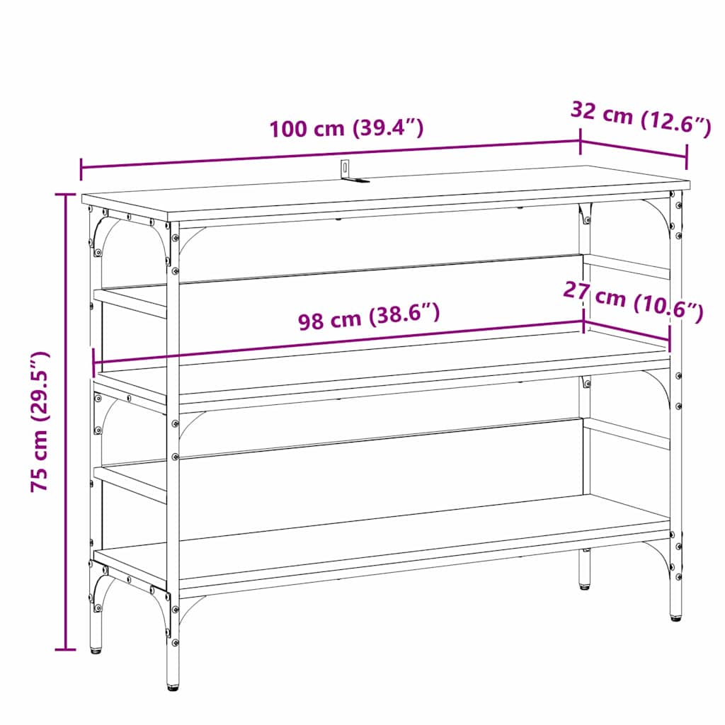 Stylish Console Table Black oak Engineered wood - Sleek Modern Look