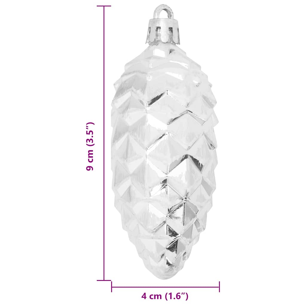 Compact Christmas Pine Cone Ball 40 pcs Silver - Premium Comfort
