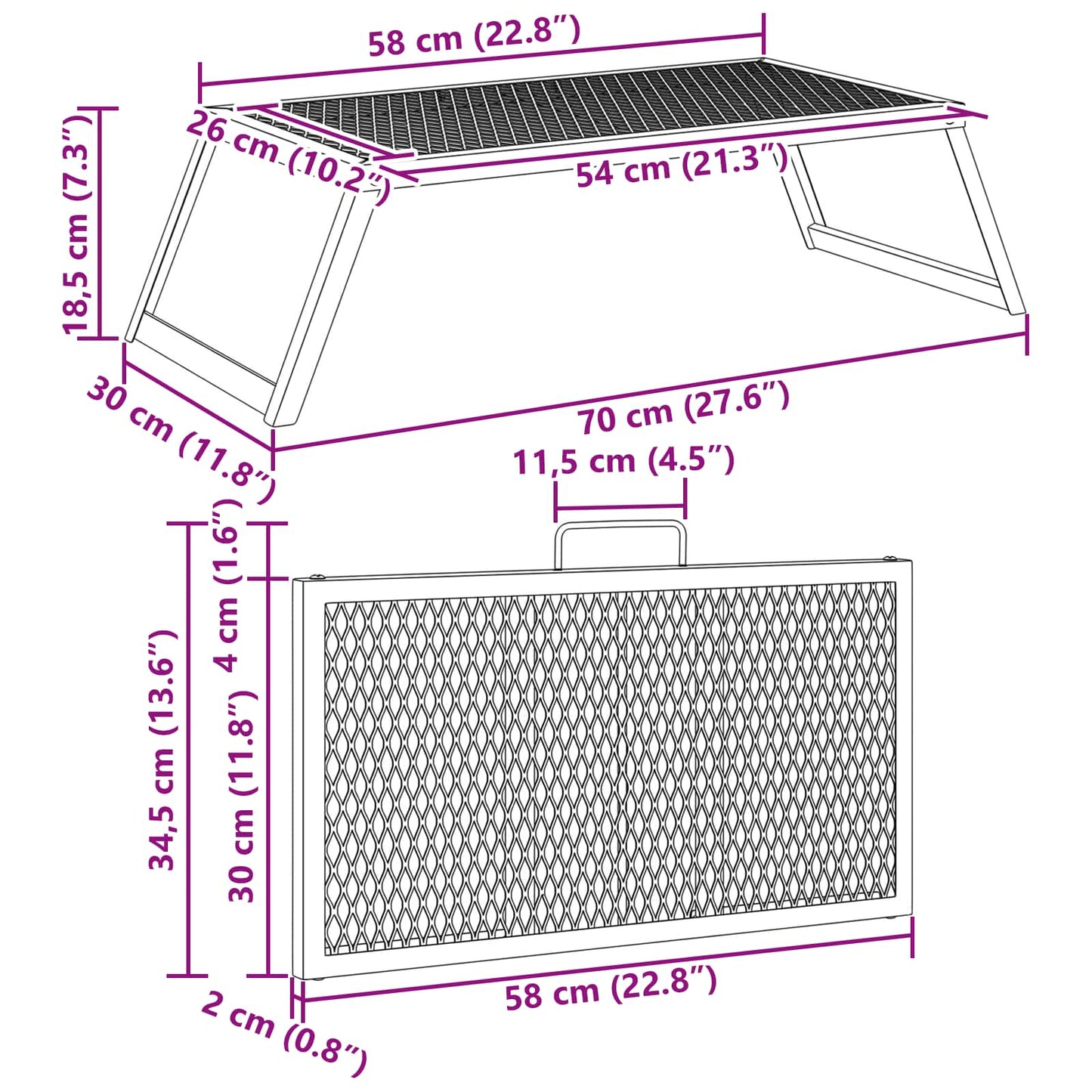 Foldable Camping Grill Alloy Steel Portable | HomeAndLiving