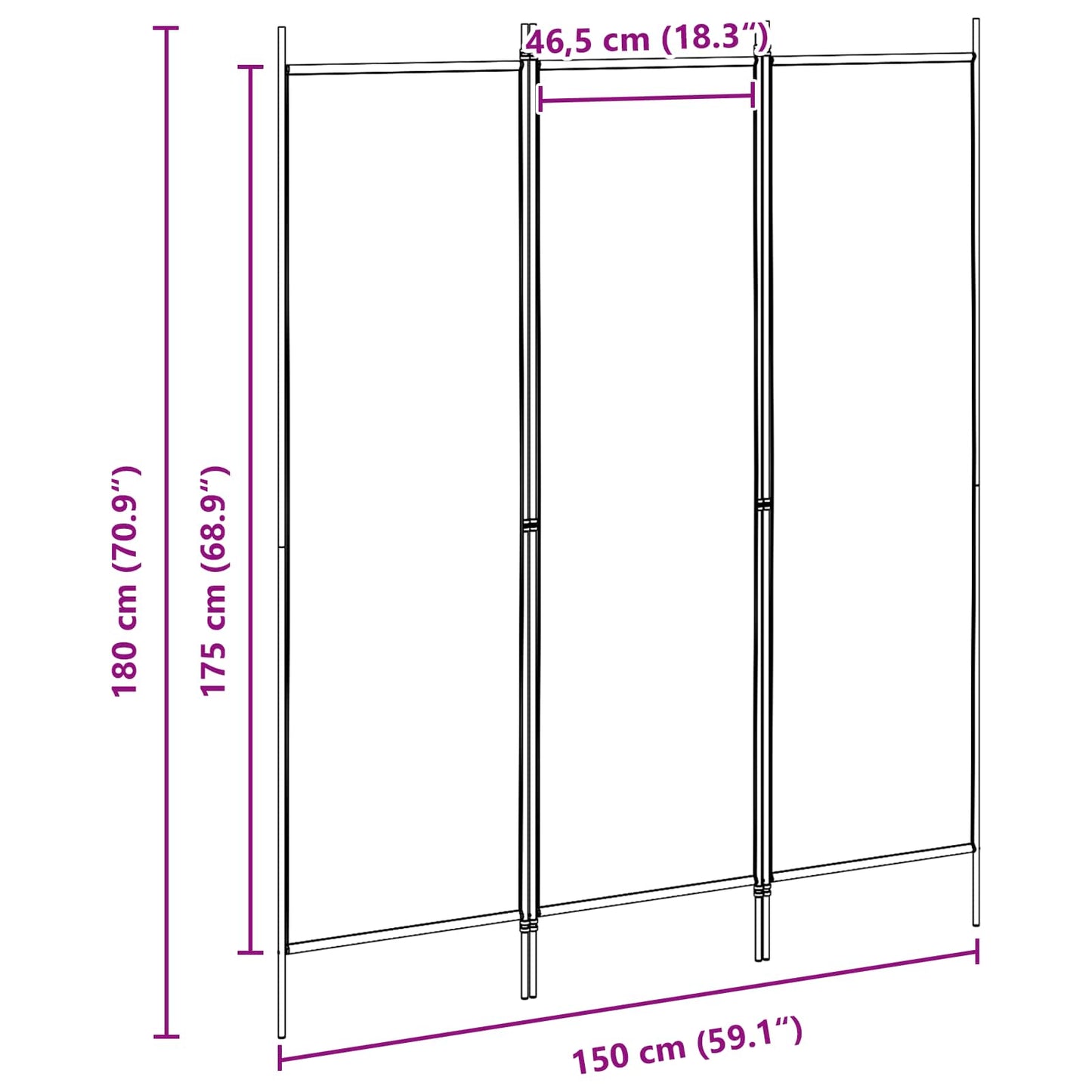 Fabric Room Divider Beige 150x180cm | HomeAndLiving