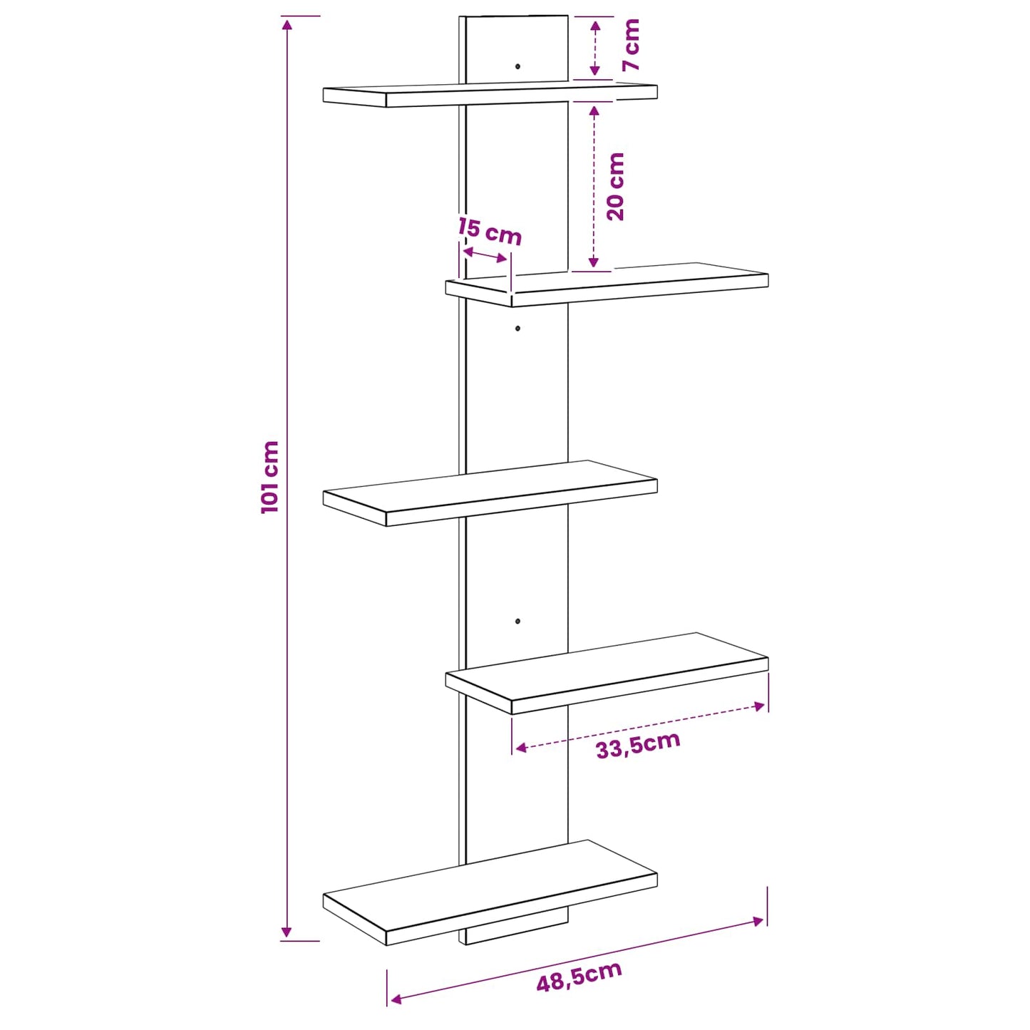 Floating Wall Shelf Sonoma Oak 101cm | HomeAndLiving - 8