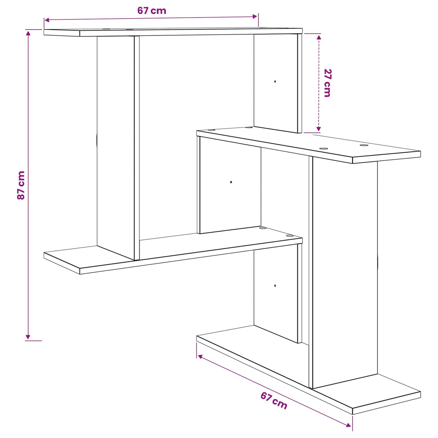 White Wall Shelf Engineered Wood 87cm | HomeAndLiving - 8