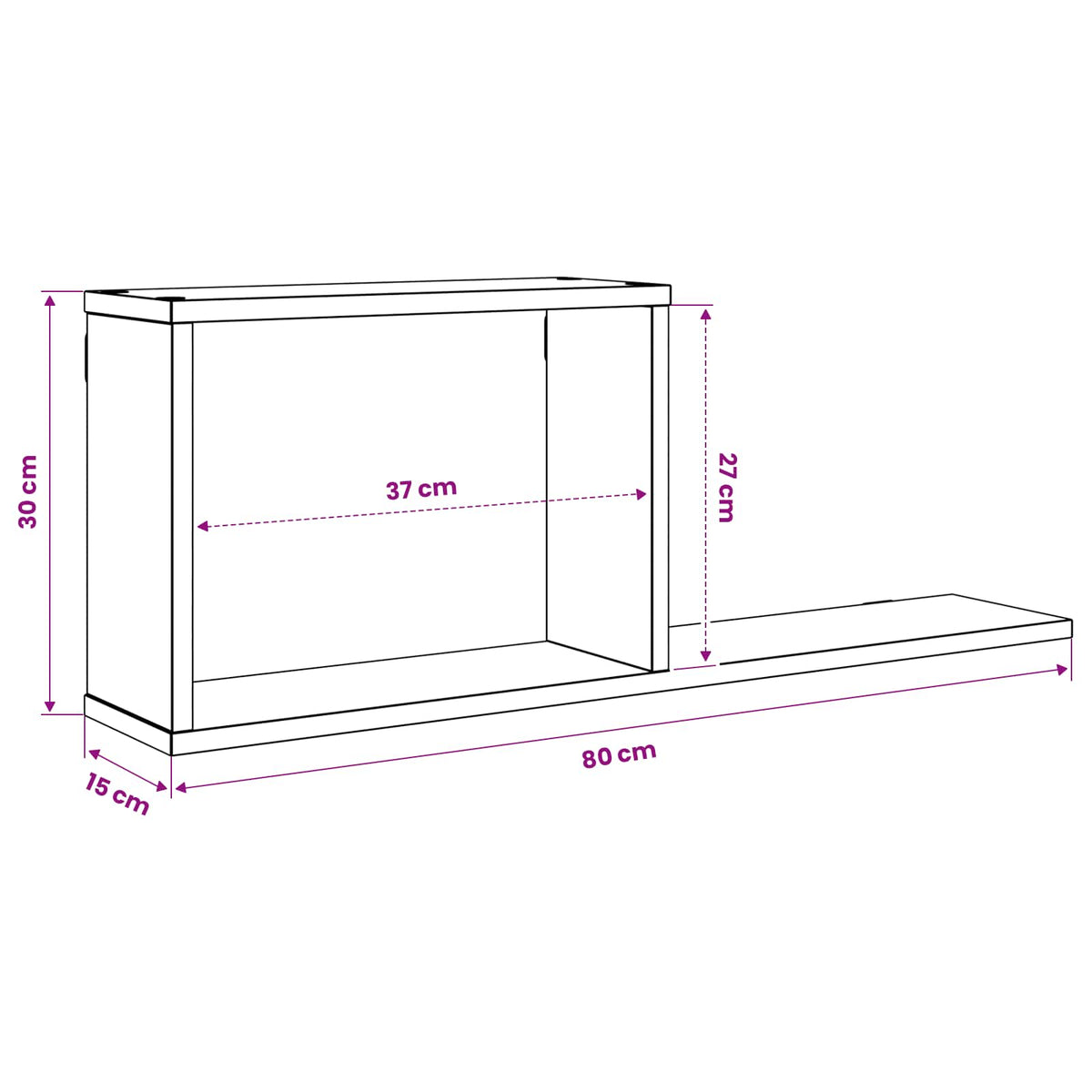Floating Shelves Sonoma Oak 80cm Wall | HomeAndLiving - 9