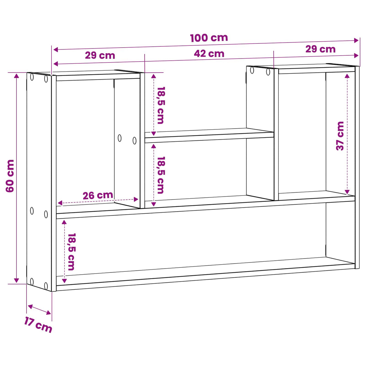 White Wall Shelf Engineered Wood 100x17x60cm