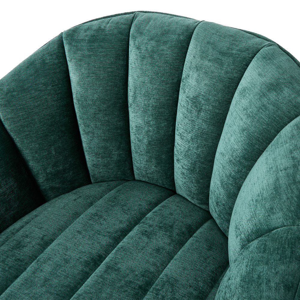 365 Swivel Armchair Urban Collection Linen Lounge Chair 72cm Green Metal Frame