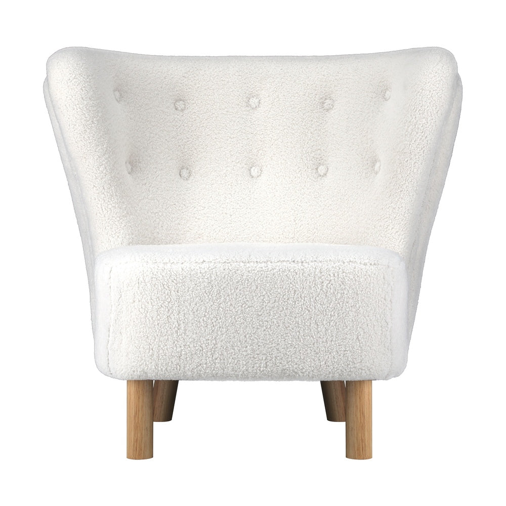 4x Armchair Highback Lounge Couches Sofa Sherpa White