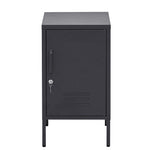 Bedside Table Metal Cabinet - Mini Black