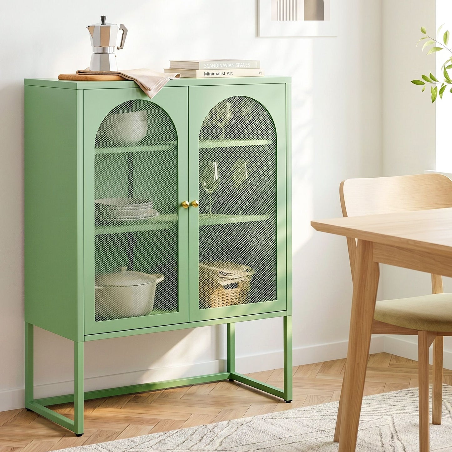 Green Metal Locker Sideboard with Storage