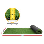 2Mx5M 10Mm Artificial Grass Synthetic Fake Lawn Turf