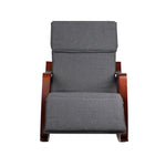 Fabric Rocking Armchair With Adjustable Footrest - Charcoal