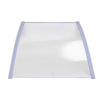 Window Door Awning Canopy 1.5Mx3M Transparent Sheet Grey Plastic Frame