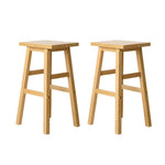 Bar Stools Kitchen Counter Stools Wooden Chairs Natural X2