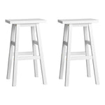 Bar Stools Kitchen Counter Stools Wooden Chairs White X2