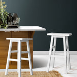 Bar Stools Kitchen Counter Stools Wooden Chairs White X2