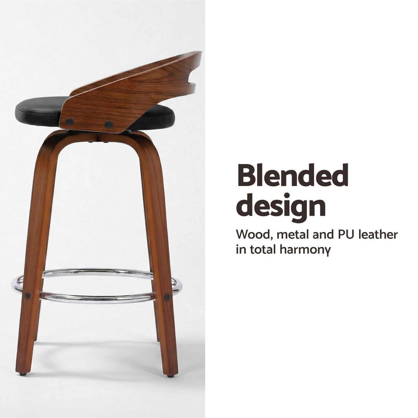 Swivel Bar Stools Low Back 48.5x44.5x78cm