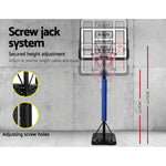 3.05M Basketball Hoop Stand System Adjustable Height Portable Pro Blue