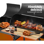 Bbq Grill 2-In-1 Offset Charcoal Smoker