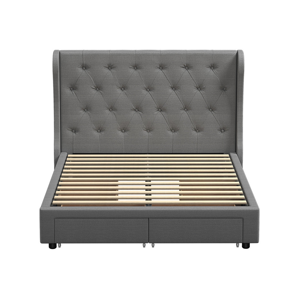 Bed Frame Double Size Frames with 4 Storage Drawers Collection