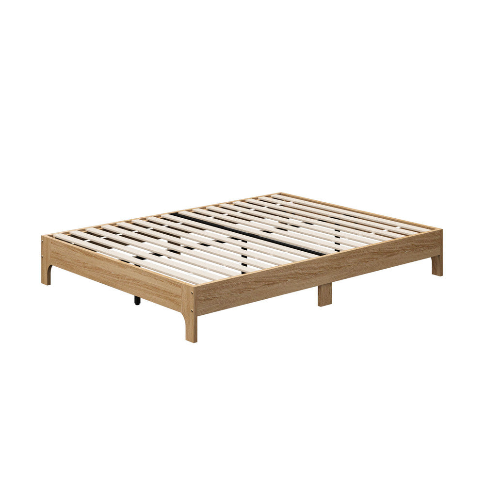 Queen Size Wooden Bed Frame Natural 203x153x30cm