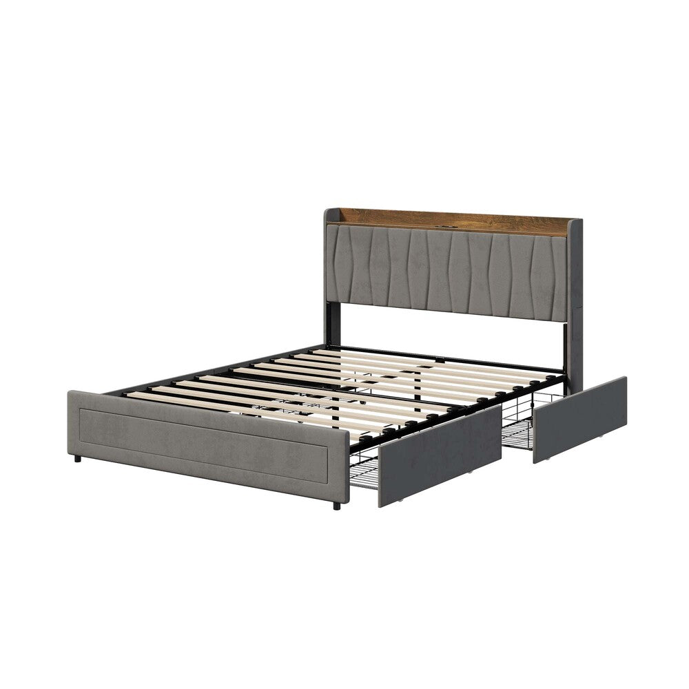 Queen Bed Frame With Drawers