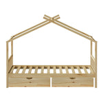Bed Frame Wooden Kids Single Timber House Beds