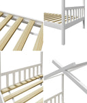 Bed Frame Wooden Kids Single Timber House Beds