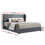 Bed Frame King Size Gas Lift Grey Issa