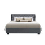 Bed Frame Queen Size Gas Lift Grey Issa