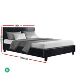 Bed Frame Double Size Black Neo