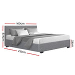 Bed Frame Queen Size Gas Lift Grey Nino