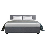 Bed Frame Queen Size Gas Lift Grey Nino