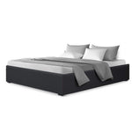 Bed Frame Double Size Gas Lift Base Charcoal Toki