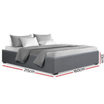 Bed Frame Queen Size Gas Lift Base Grey Toki