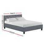 Bed Frame Double Size Grey Vanke