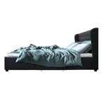 Bed Frame King Size With 4 Drawers Charcoal Mila