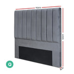 Bed Head Queen Size Velvet - Vela Grey